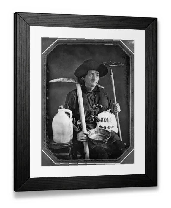 Framed Print : George Northrop Posing as Gold Miner