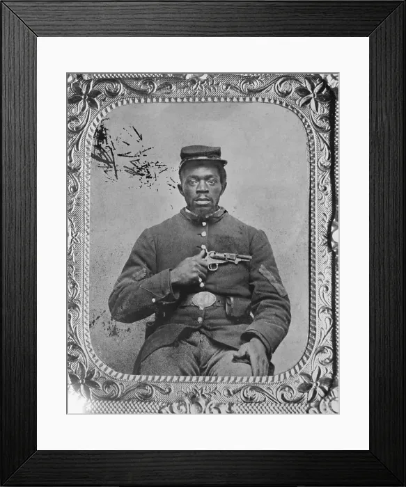 Framed Print : Union Infantry Corporal Holding Revolver Framed Print : Union Infantry Corporal Holding Revolver