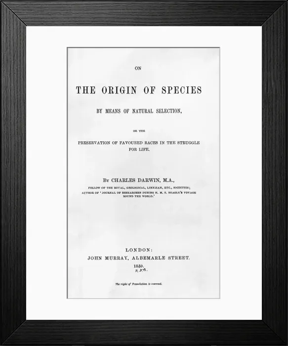 Framed Print : Title Page from the Origin of Species Framed Print : Title Page from the Origin of Species