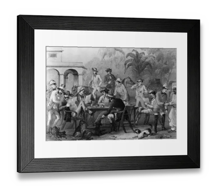 Framed Print : Englishmen at Outdoor Indian Cafe Framed Print : Englishmen at Outdoor Indian Cafe