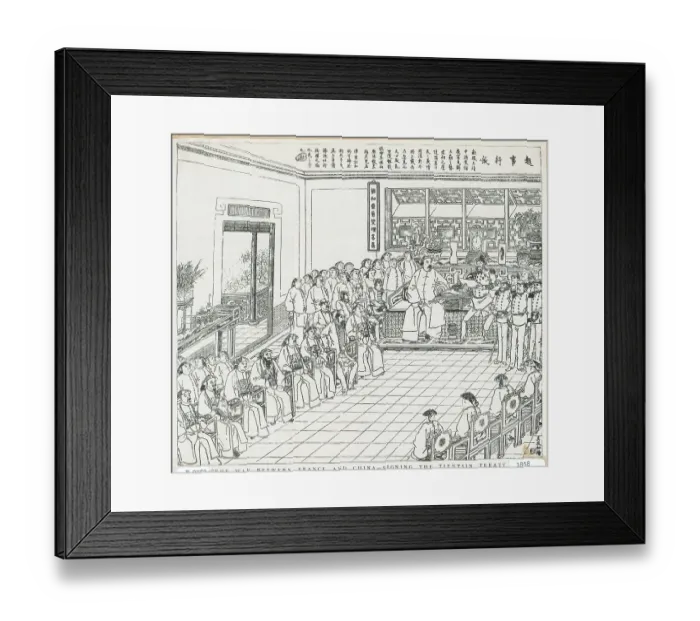 Framed Print : Tientsin Treaty Being Signed Framed Print : Tientsin Treaty Being Signed