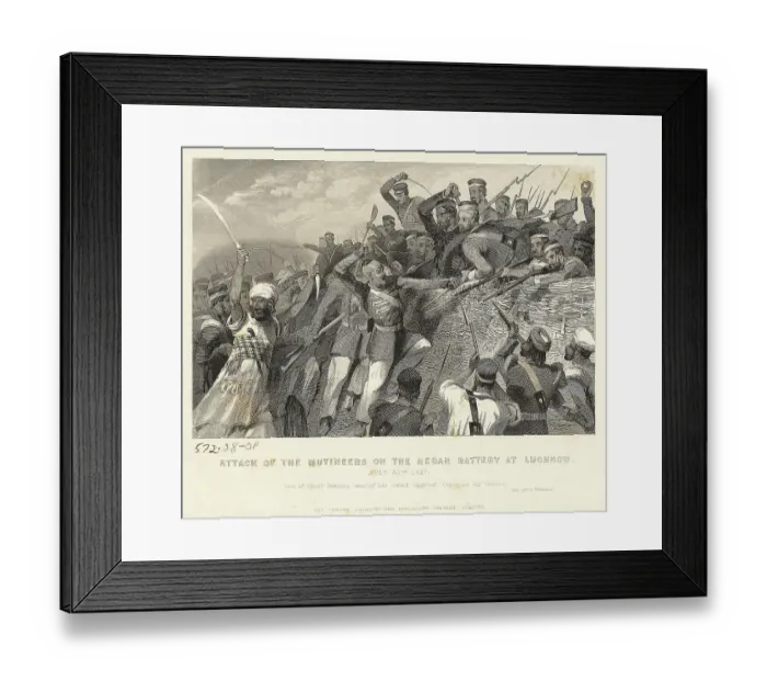 Framed Print : Mutineers In Battle At Lucknow / India Framed Print : Mutineers In Battle At Lucknow / India