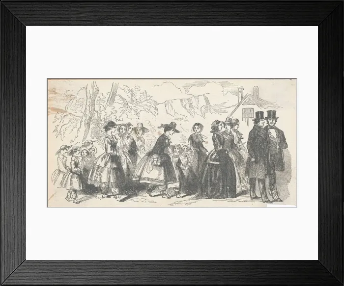 Framed Print : Engraving of Brigham Young and Family Framed Print : Engraving of Brigham Young and Family