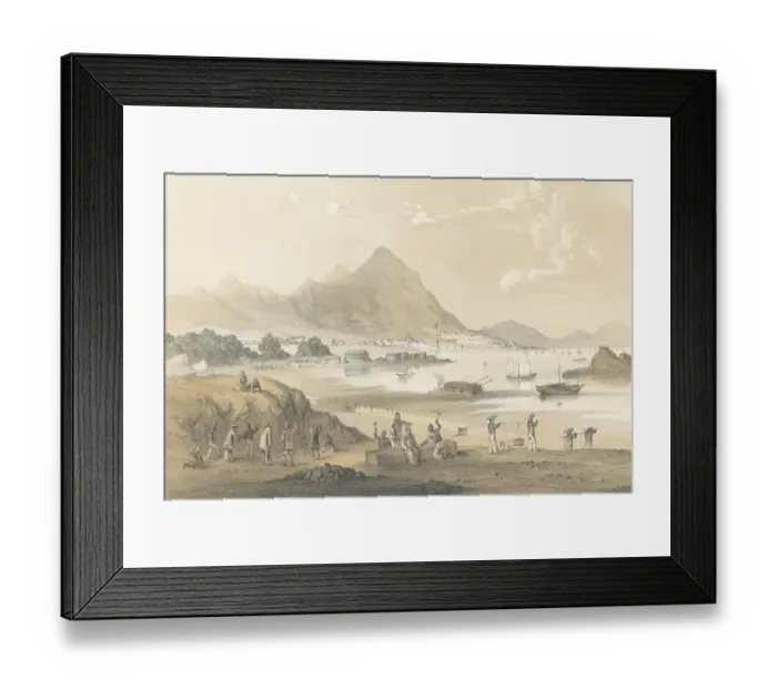 Framed Print : People Working Around Harbor Framed Print : People Working Around Harbor