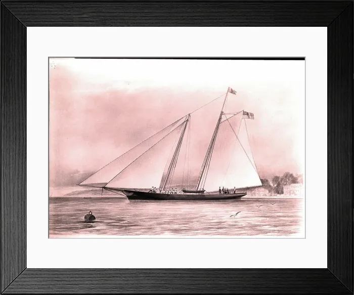 Framed Print : Lithograph of Yacht America Framed Print : Lithograph of Yacht America