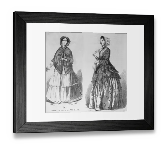 Framed Print : Figures of Young Woman in Early Costume Framed Print : Figures of Young Woman in Early Costume