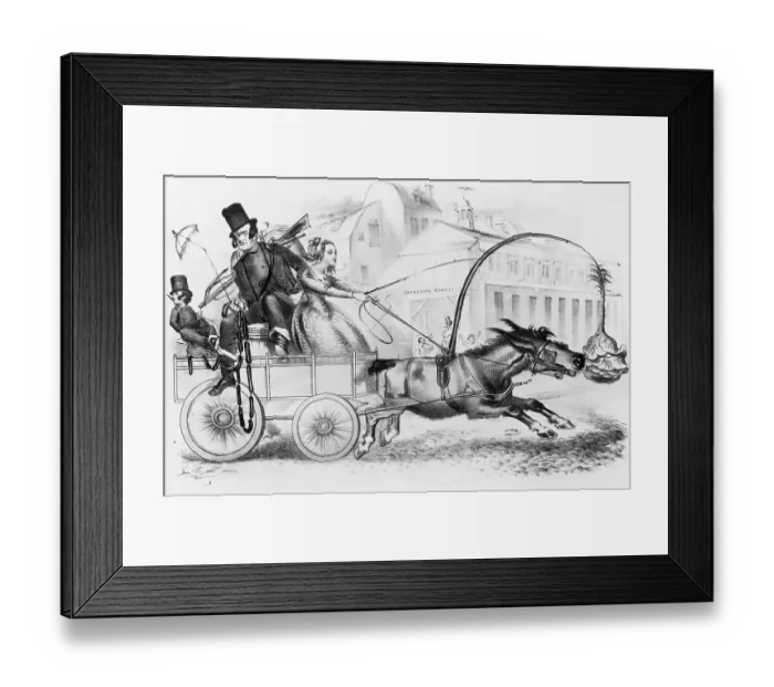 Framed Print : People in Horse Drawn Carriage Framed Print : People in Horse Drawn Carriage