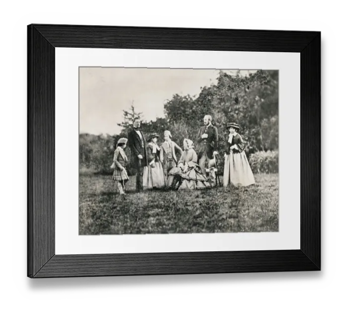 Framed Print : Queen Victoria with Husband Prince Albert and Children Outdoors Framed Print : Queen Victoria with Husband Prince Albert and Children Outdoors