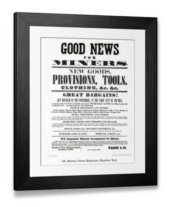 Framed Print : Bold Advertisement for Supply Company Framed Print : Bold Advertisement for Supply Company