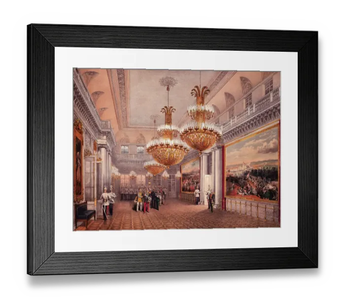 Framed Print : Print of Soldiers and Officials Inside the Winter Palace Framed Print : Print of Soldiers and Officials Inside the Winter Palace