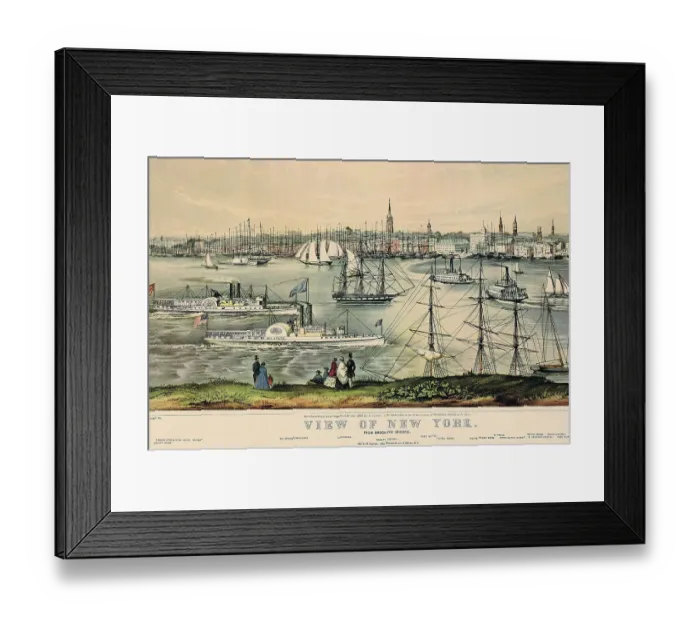 Framed Print : Lithograph of a View of New York from Brooklyn Heights Framed Print : Lithograph of a View of New York from Brooklyn Heights