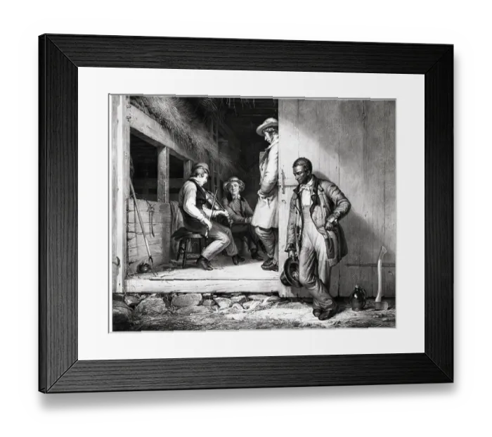 Framed Print : Music'S Power; Lithograph; Men Standing Framed Print : Music'S Power; Lithograph; Men Standing