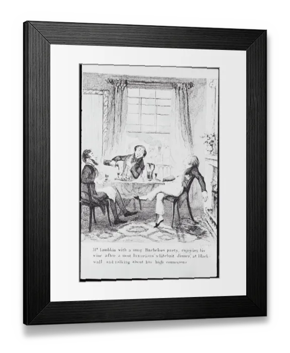 Framed Print : Characters Lounging and Conversing at Party Framed Print : Characters Lounging and Conversing at Party