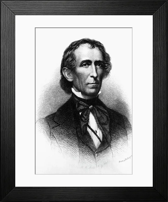 Framed Print : John Tyler Headshoulder; Illiustration Framed Print : John Tyler Headshoulder; Illiustration