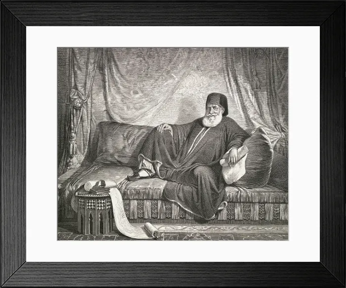 Framed Print : Drawing Depicting Muhammad Ali Lounging at His Royal Abode Framed Print : Drawing Depicting Muhammad Ali Lounging at His Royal Abode