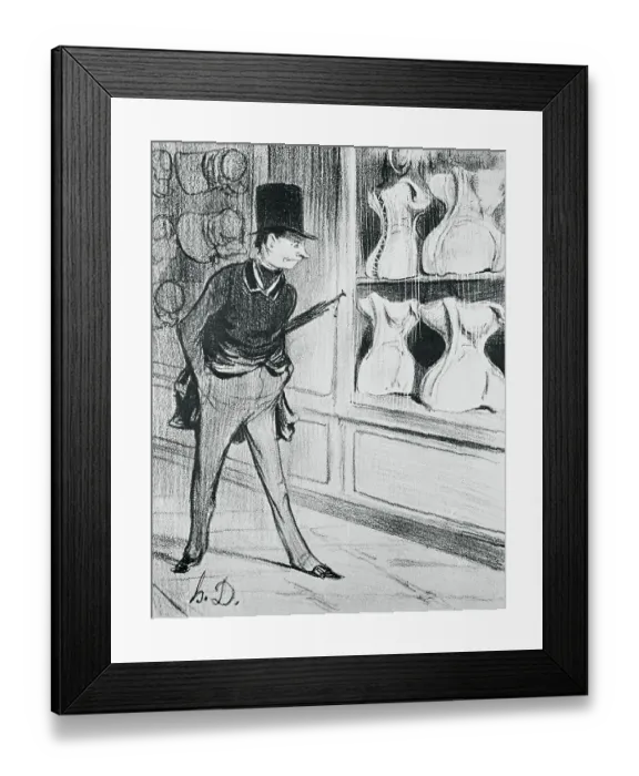 Framed Print : Man in Front of Store