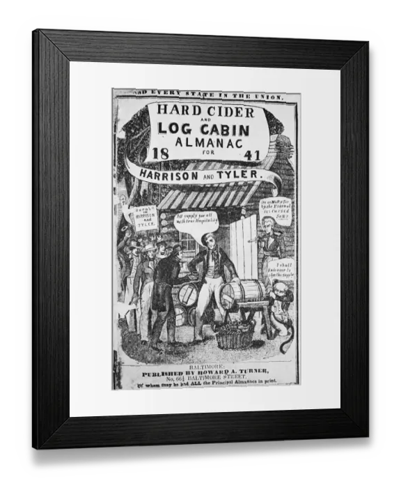 Framed Print : Almanac Cover Depicting Harrison and Tyler Framed Print : Almanac Cover Depicting Harrison and Tyler