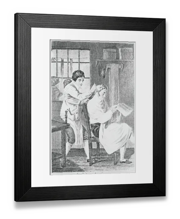 Framed Print : Hairdresser Working on Customer Framed Print : Hairdresser Working on Customer