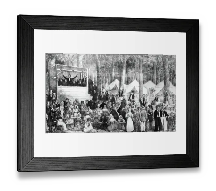 Framed Print : Print of a Methodist Camp Meeting Framed Print : Print of a Methodist Camp Meeting