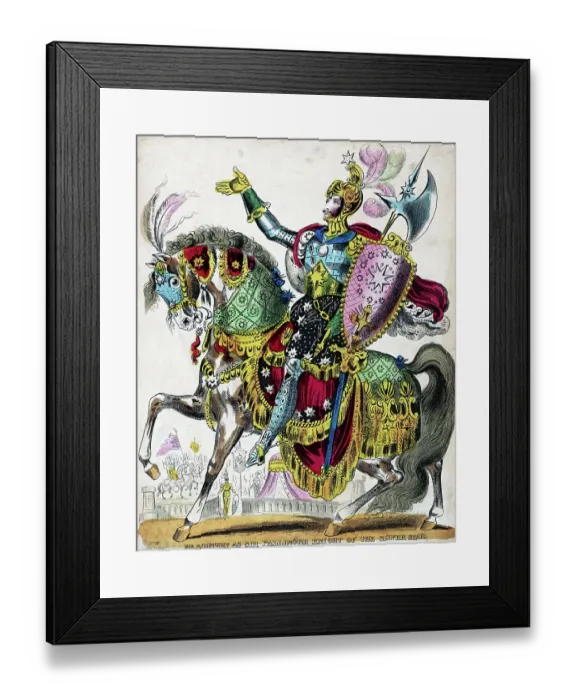 Framed Print : Knight In Ornate Armor On Fancy Horse Framed Print : Knight In Ornate Armor On Fancy Horse