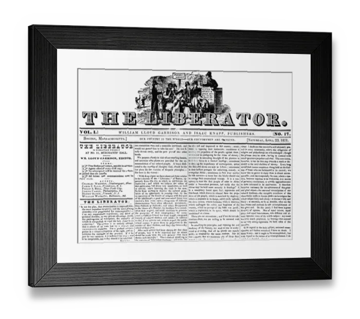 Framed Print : Front Page of Abolitionist Paper Framed Print : Front Page of Abolitionist Paper