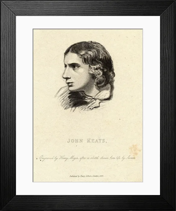 Framed Print : Portrait of English Poet John Keats Framed Print : Portrait of English Poet John Keats