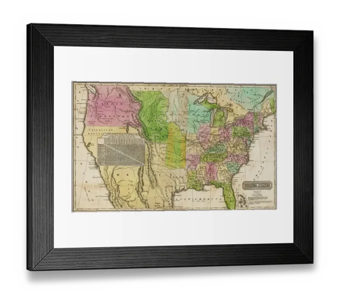 Framed Print : Early Map of the United States Framed Print : Early Map of the United States
