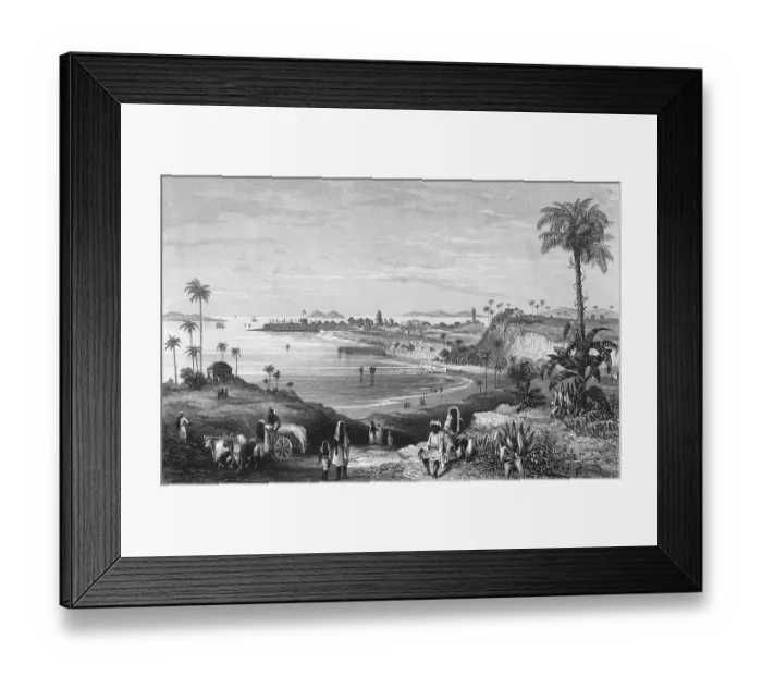Framed Print : Bombay Citizens Along Shoreline Framed Print : Bombay Citizens Along Shoreline