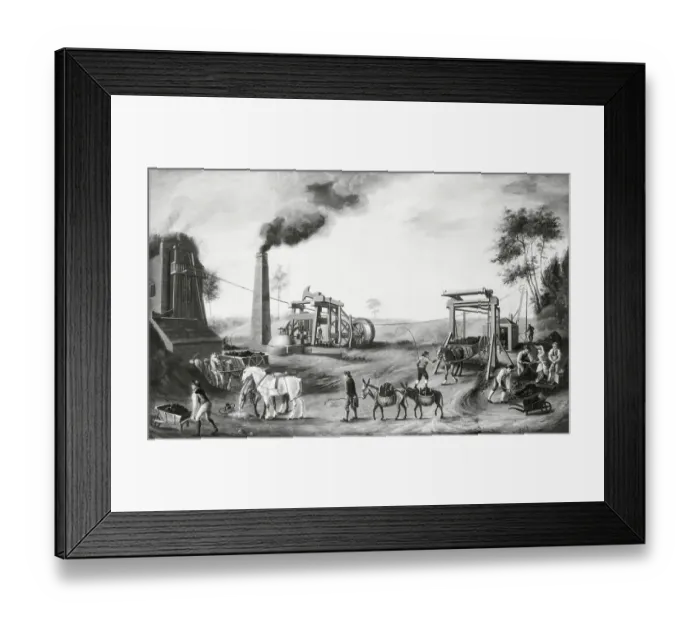 Framed Print : Early Coal Mine Site Using Dual Methods