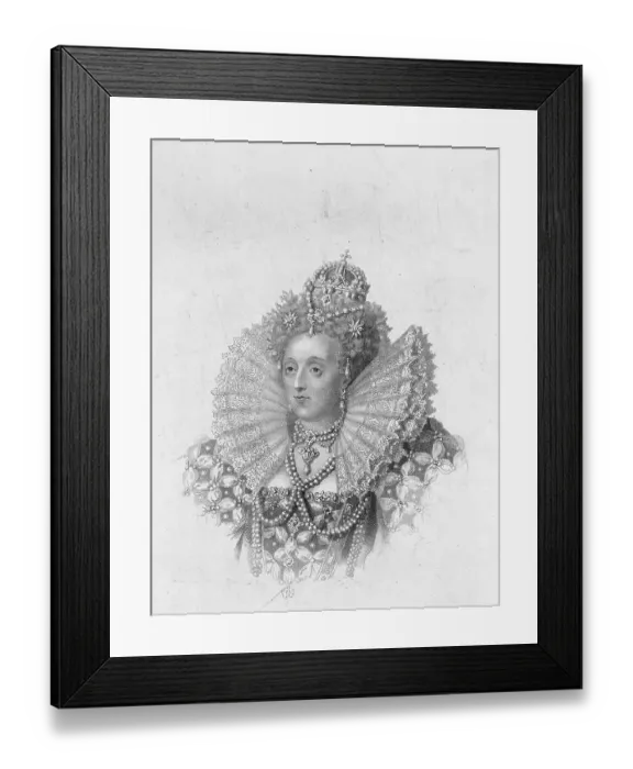 Framed Print : Illustrative Portrait of Queen Elizabeth I in Royal Dress Framed Print : Illustrative Portrait of Queen Elizabeth I in Royal Dress