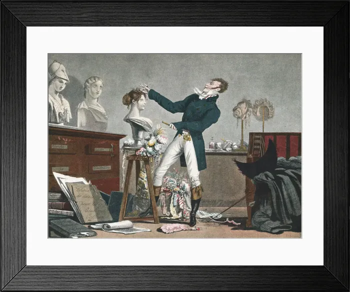 Framed Print : Male Hairdresser Designing Wig Framed Print : Male Hairdresser Designing Wig