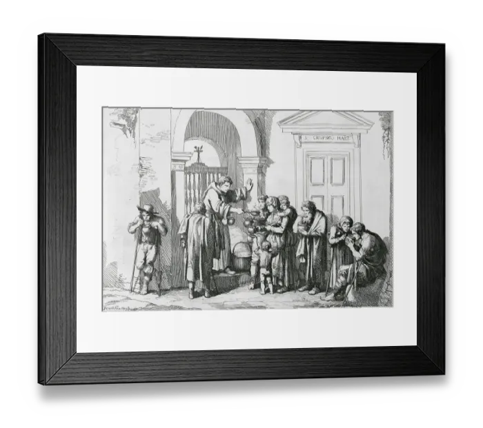 Framed Print : Charity Dispensed by Roman Monk