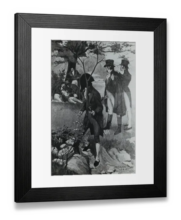 Framed Print : Outdoor Scene Showing Congregation at Aaron Burr Duel Framed Print : Outdoor Scene Showing Congregation at Aaron Burr Duel