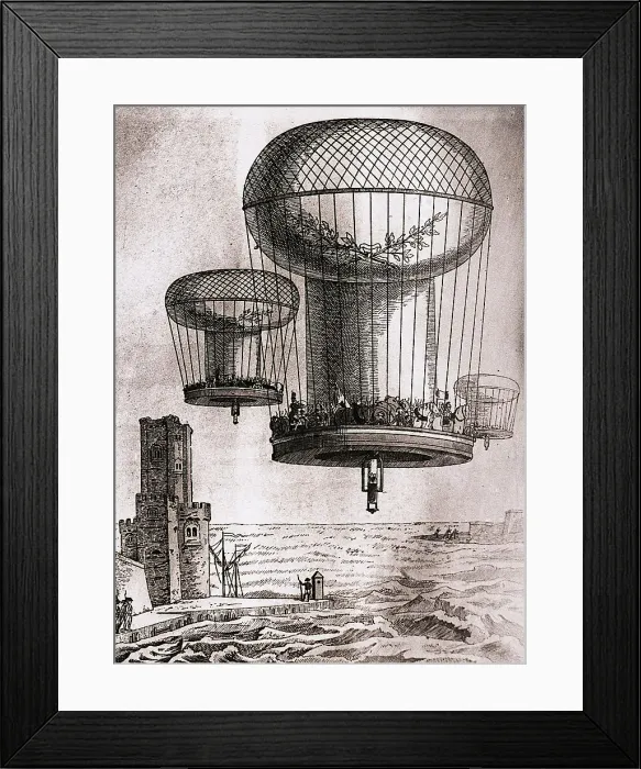 Framed Print : Hot Air Balloon Transporting a Passenger Framed Print : Hot Air Balloon Transporting a Passenger