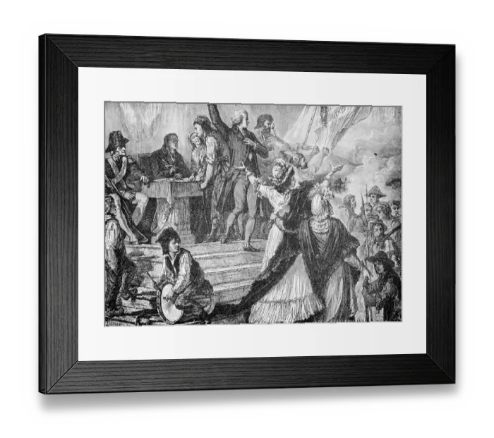 Framed Print : Drawing Depicting Recruiting Station for French Revolutionaries Framed Print : Drawing Depicting Recruiting Station for French Revolutionaries