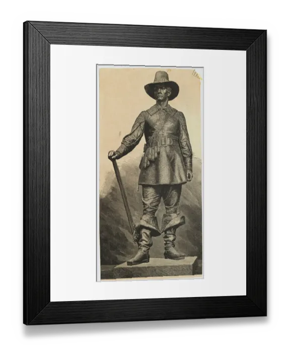 Framed Print : Sculpture of an Early American Colonist Framed Print : Sculpture of an Early American Colonist