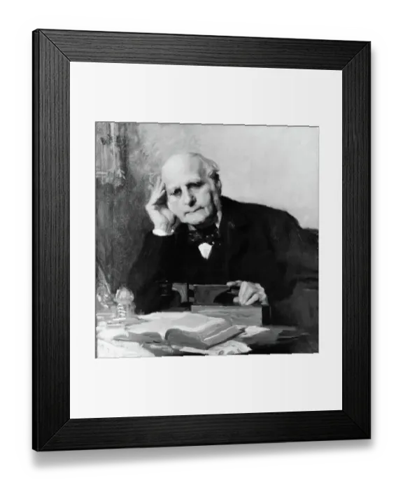 Framed Print : Painting of Scientist Sir Francis Galton at Work Framed Print : Painting of Scientist Sir Francis Galton at Work