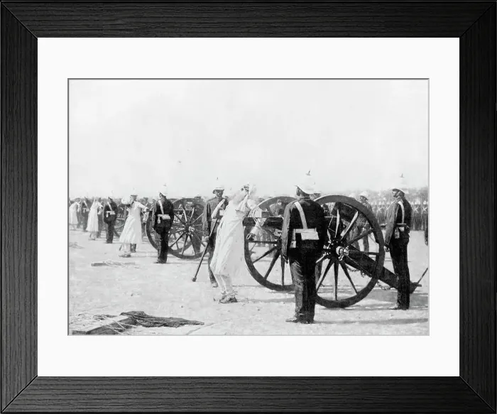 Framed Print : Painting of the Execution of Indian Rebels by British Troops by Vasily Vasilievich Vereshchagin Framed Print : Painting of the Execution of Indian Rebels by British Troops by Vasily Vasilievich Vereshchagin