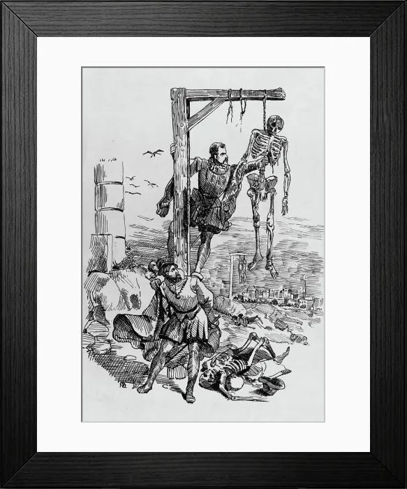 Framed Print : Andreas Vesalius and Assistant Scavenging Corpses for Anatomical Studies