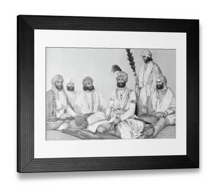 Framed Print : Drawing of Rajah Jawaher Singh and Assistants Framed Print : Drawing of Rajah Jawaher Singh and Assistants