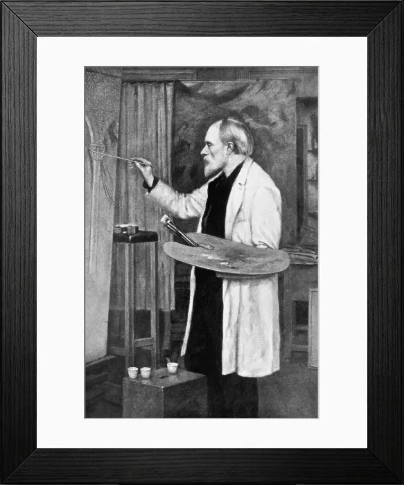 Framed Print : Drawing Depicting English Artist Sir Edward Caley Burne Jones at Work Framed Print : Drawing Depicting English Artist Sir Edward Caley Burne Jones at Work