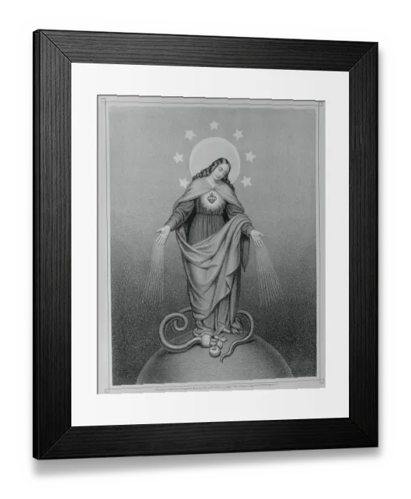 Framed Print : Drawing Showing Mary Atop Globe Framed Print : Drawing Showing Mary Atop Globe