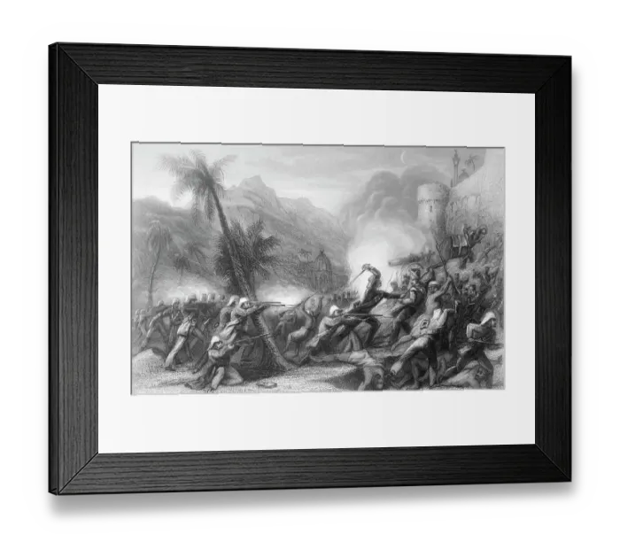 Framed Print : Drawing Depicting The Sepoy Rebellion Framed Print : Drawing Depicting The Sepoy Rebellion