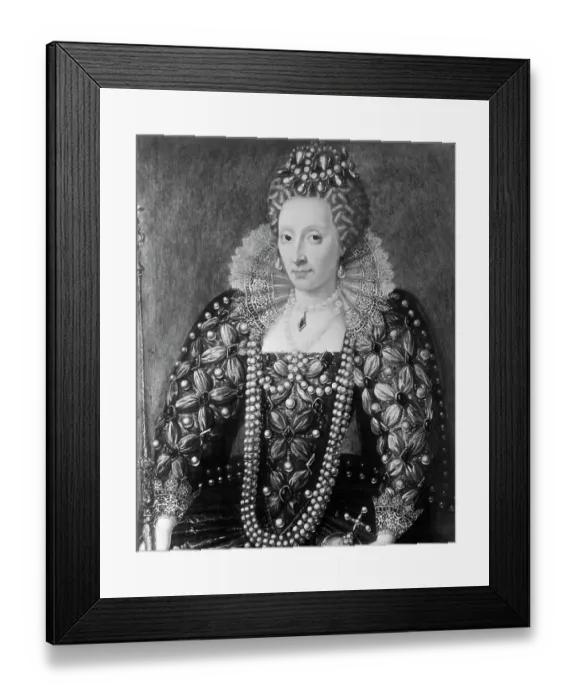 Framed Print : Decorative Painting of Queen Elizabeth I Framed Print : Decorative Painting of Queen Elizabeth I