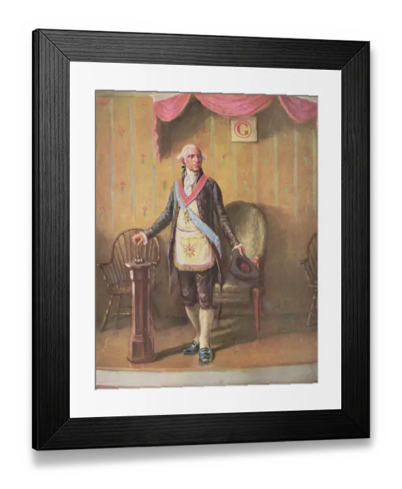 Framed Print : Painting Depicting George Washington as a Mason
