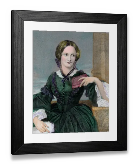 Framed Print : Portrait of Authoress Charlotte Bronte Framed Print : Portrait of Authoress Charlotte Bronte