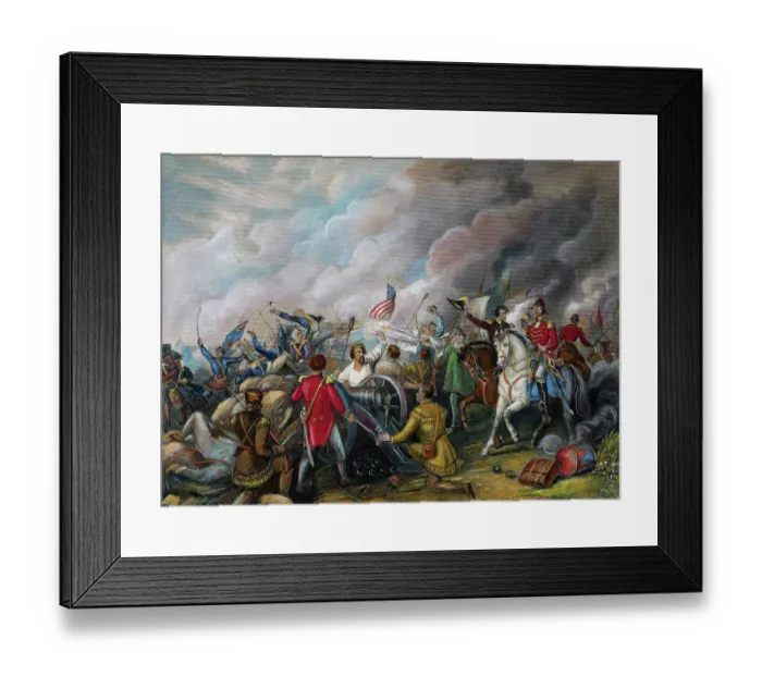Framed Print : The Battle of New Orleans Color Engraving from the Painting by Dennis Malone Carter Framed Print : The Battle of New Orleans Color Engraving from the Painting by Dennis Malone Carter