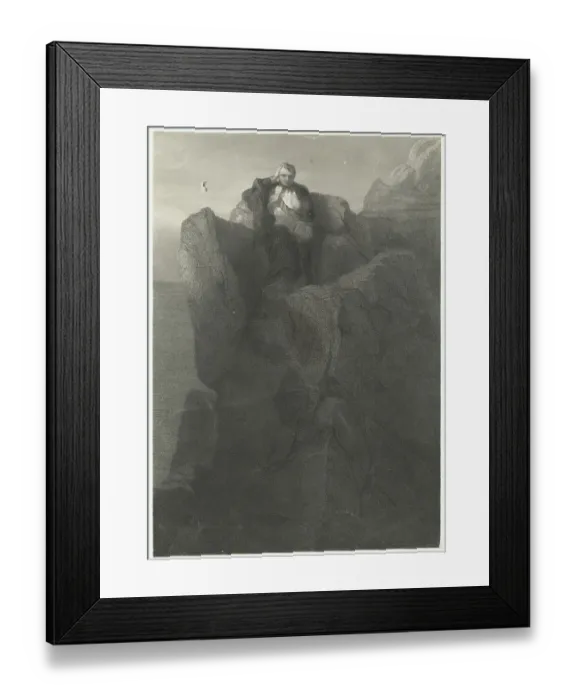 Framed Print : Pensive Napoleon on Rock Formation Framed Print : Pensive Napoleon on Rock Formation