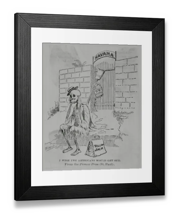 Framed Print : Cartoon on Havana Fever Epidemic and American Inoculation Programs Framed Print : Cartoon on Havana Fever Epidemic and American Inoculation Programs