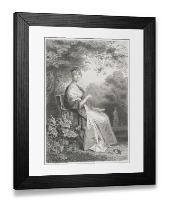Framed Print : Portrait of Queen Hortense Reclining Under a Tree
